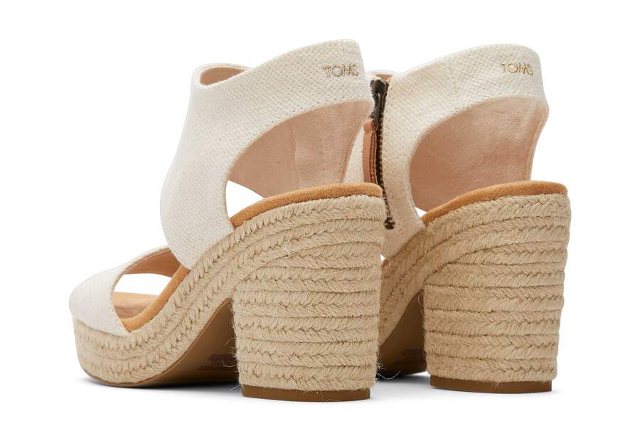 Majorca Rope Natural Platform Sandal Back View Opens in a modal