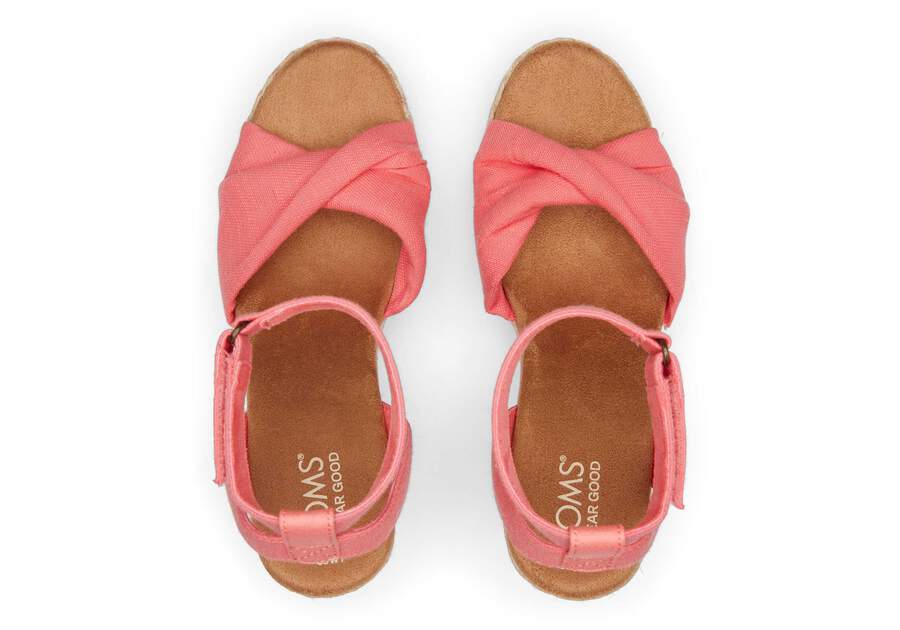 TOMS Women's Shell Pink Marisela Pink Wedge Sandal - Size 5.5