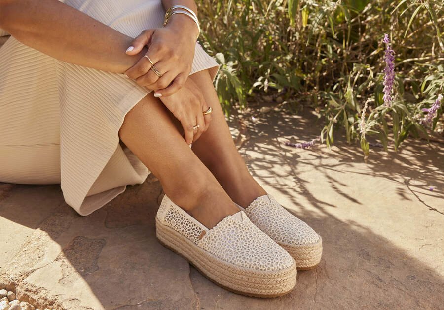 Valencia Natural Moroccan Crochet Platform Espadrille Additional View 1 Opens in a modal