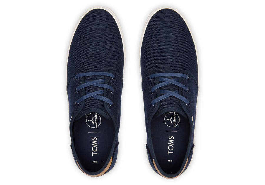Carlo Navy Heritage Canvas Lace-Up Sneaker Top View Opens in a modal