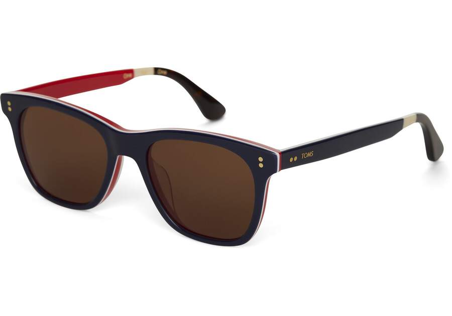 Fitzpatrick Navy Handcrafted Sunglasses Side View Opens in a modal