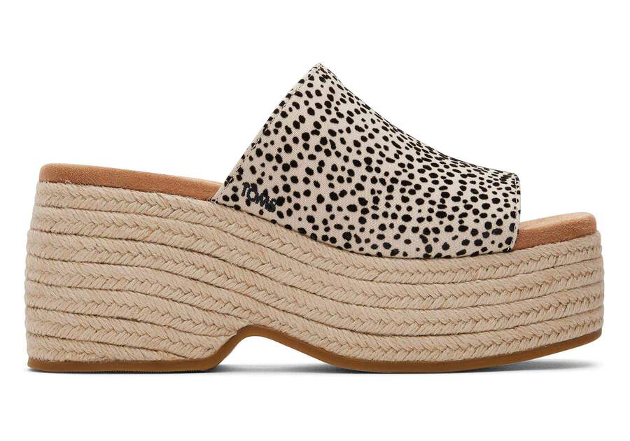 Laila Mule Mini Cheetah Platform Sandal Side View Opens in a modal