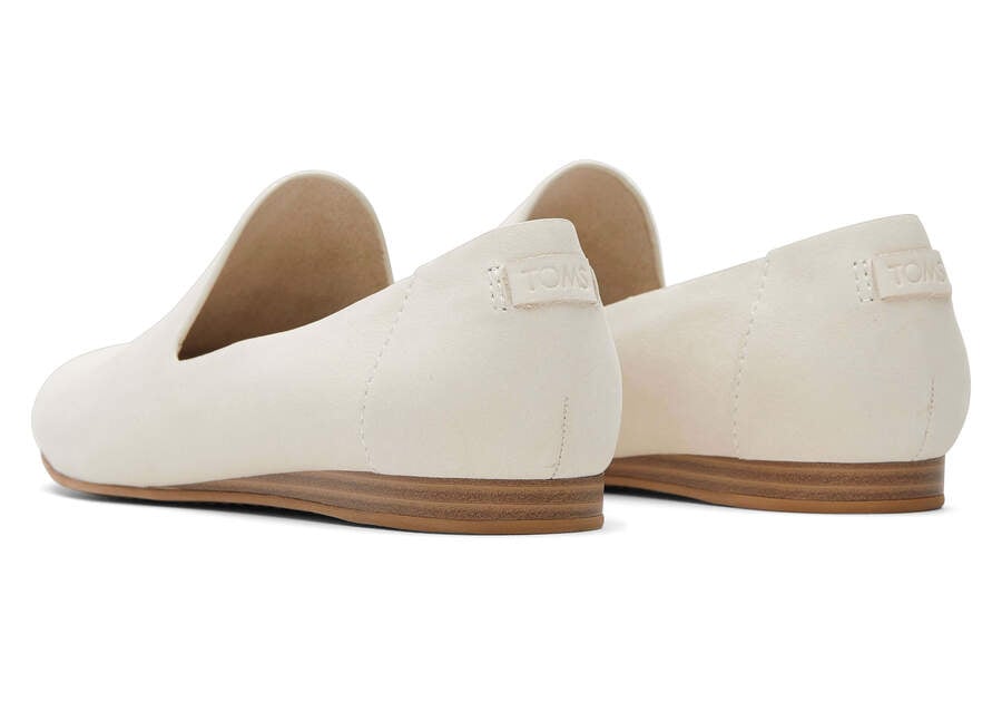 Darcy Cream Leather Flat Back View Opens in a modal