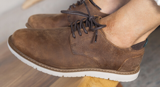 Men's Dress Shoes. Navi dress shoes in water resistant topaz brown shown.
