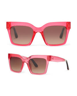 Women's Adelaide Pink Crystal Traveler Sunglasses shown.