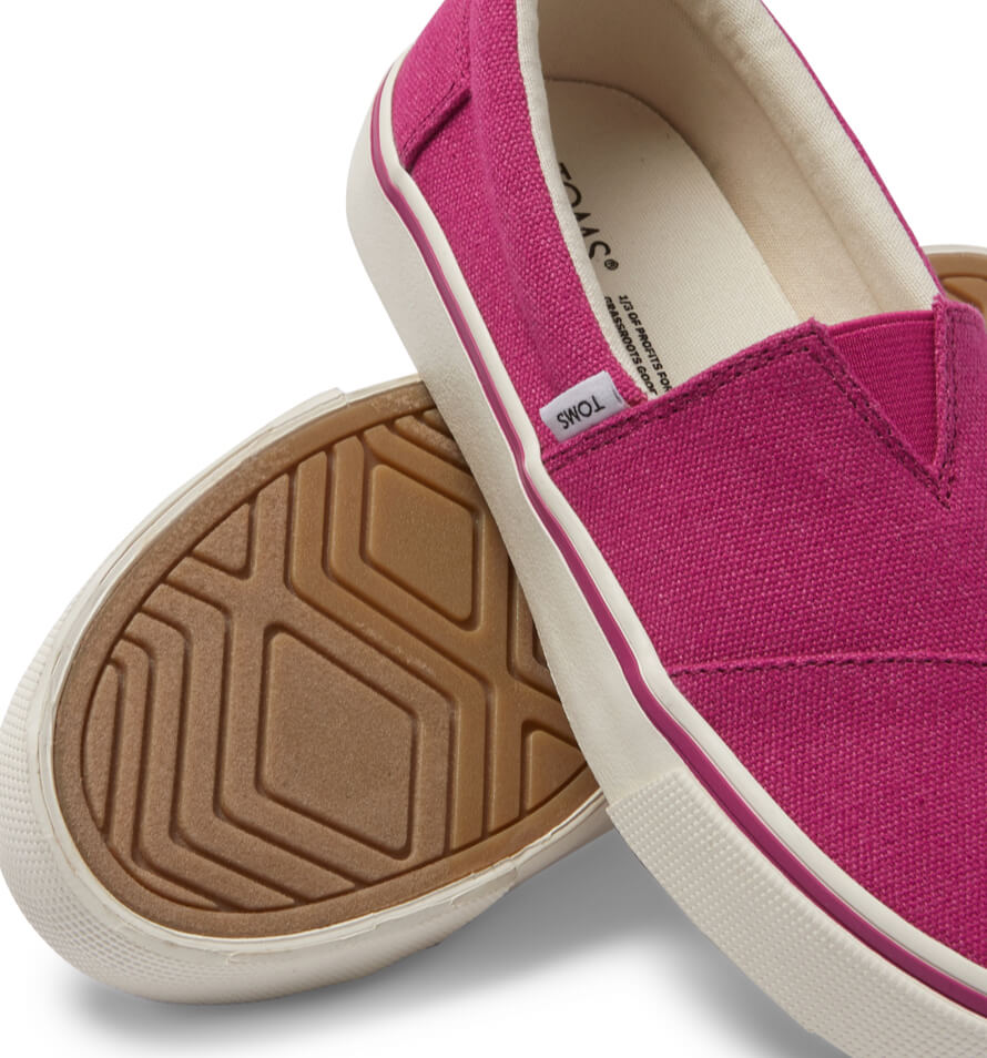 The Women's Dark Pink Fenix Slip On Sneaker Shoe shown.