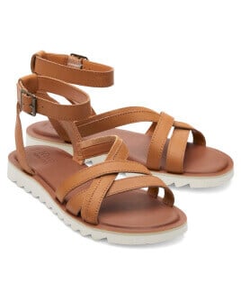 Women's Rory Tan Leather Sandal in leather tan shown.
