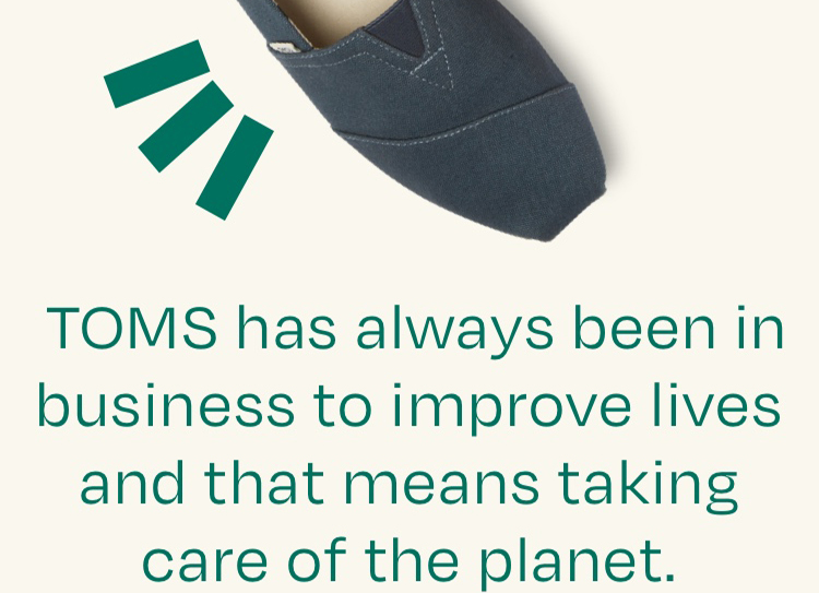 TOMS has always been in business to improve lives and that means taking care of the planet. The Dark Slate Alpargata Heritage Canvas Shoe shown.