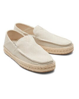 Men's Alonso Cream Heritage Canvas Rope Loafer in fog shown.