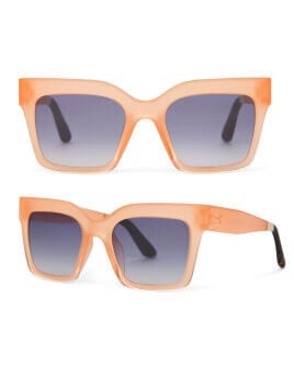 Adelaide Peach Crystal Fade Traveler Sunglasses shown.