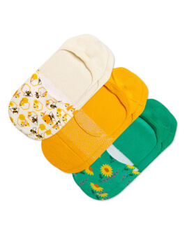 TOMS Classic No Show Socks Bees 3 Pack shown.
