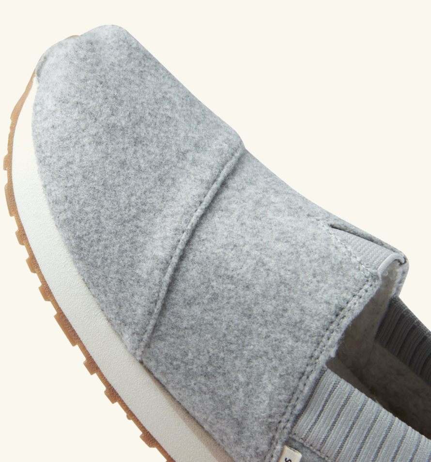 Close up of the uppers of The Alp Resident in Frost Grey.