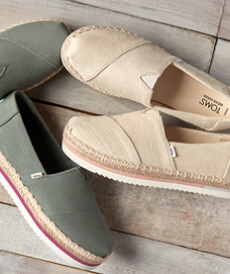 Women's Espadrilles. Warm-weather espadrilles, made complete in soft pastels and lightweight rope platforms.