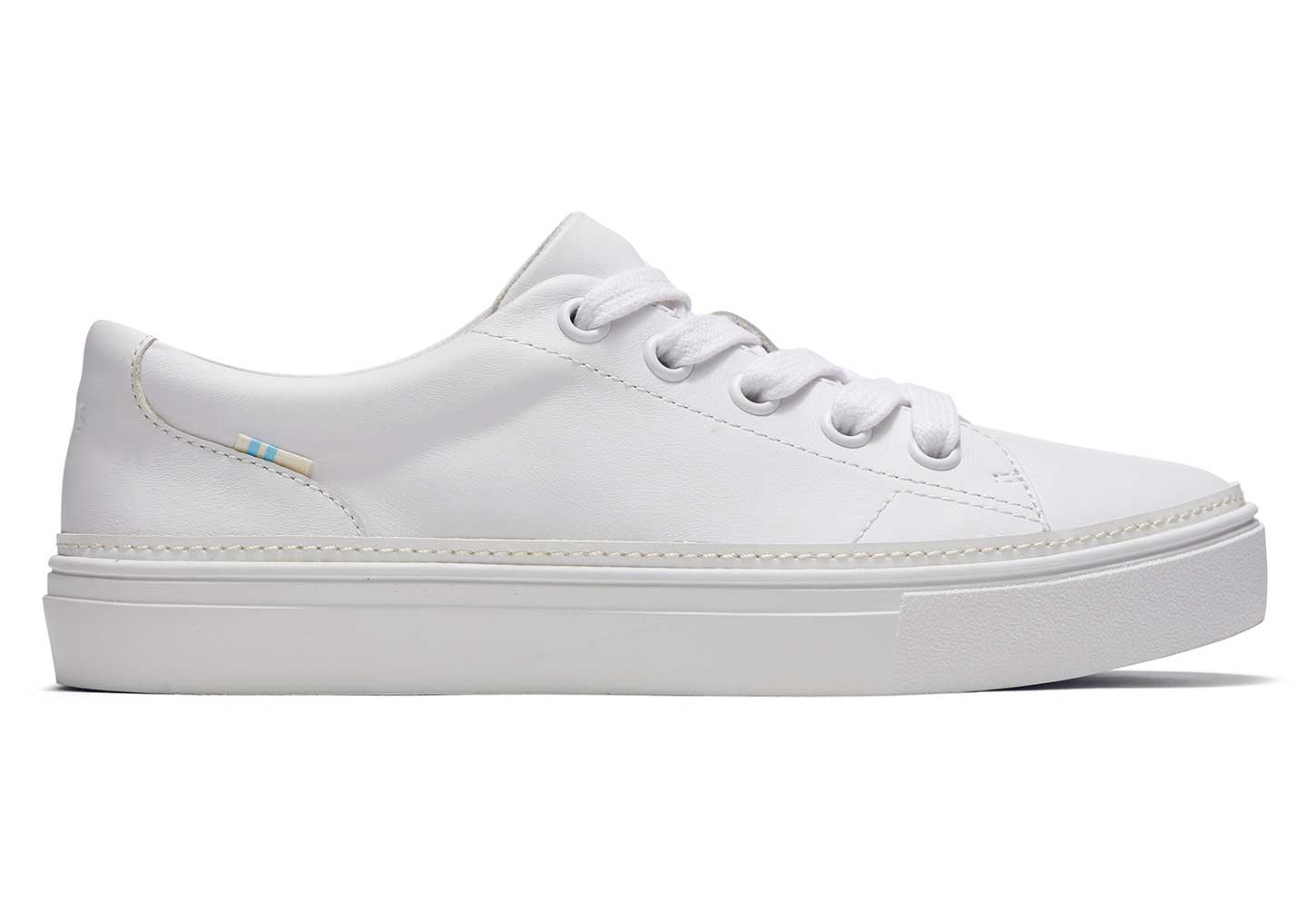 White Leather Alex Lace Up Womens Sneaker | TOMS