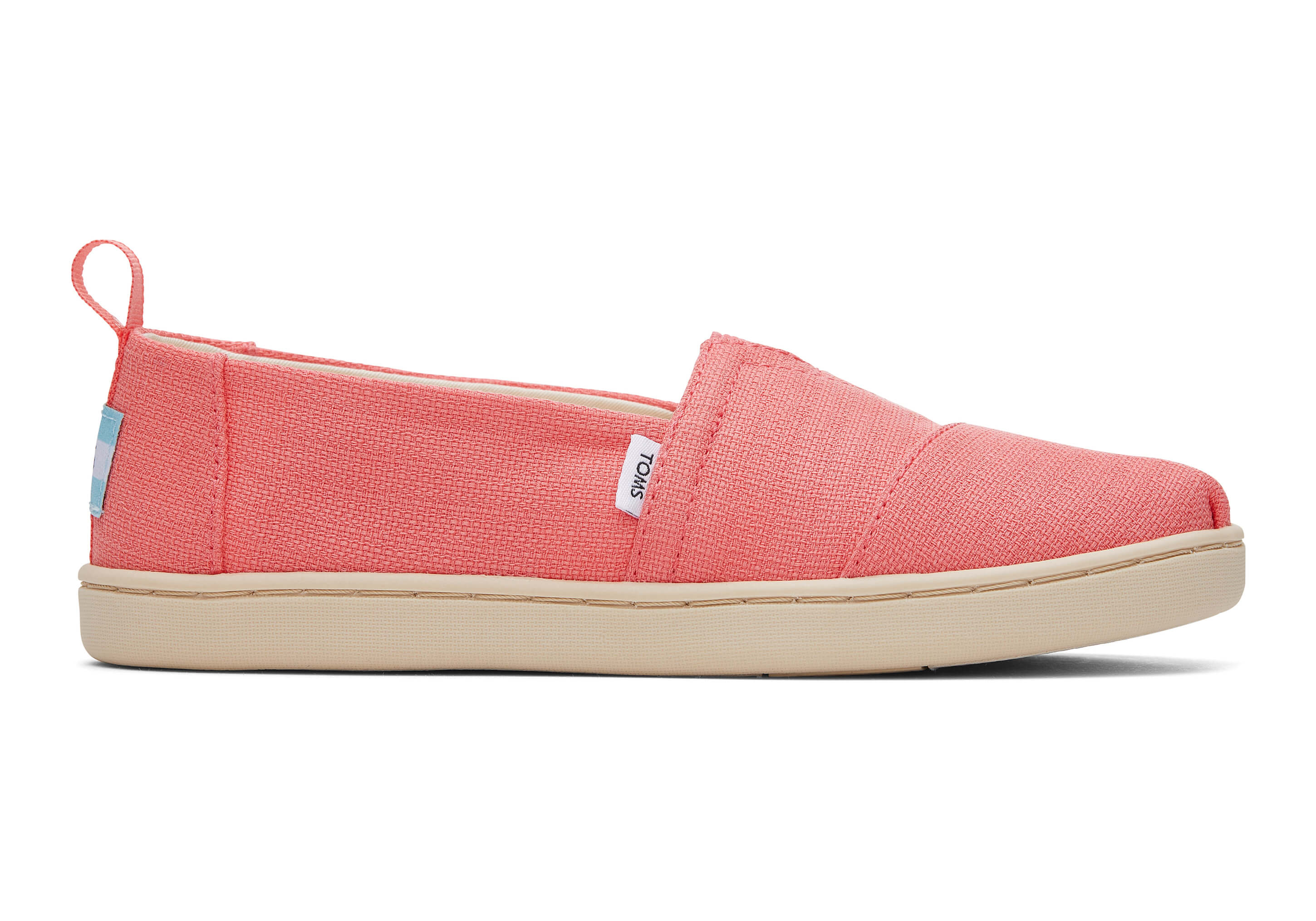 Image of TOMS Kids Pink Tencell Refibra Woven Alpargata Slip On Shoe | Espadrilles - maat EU 35.5