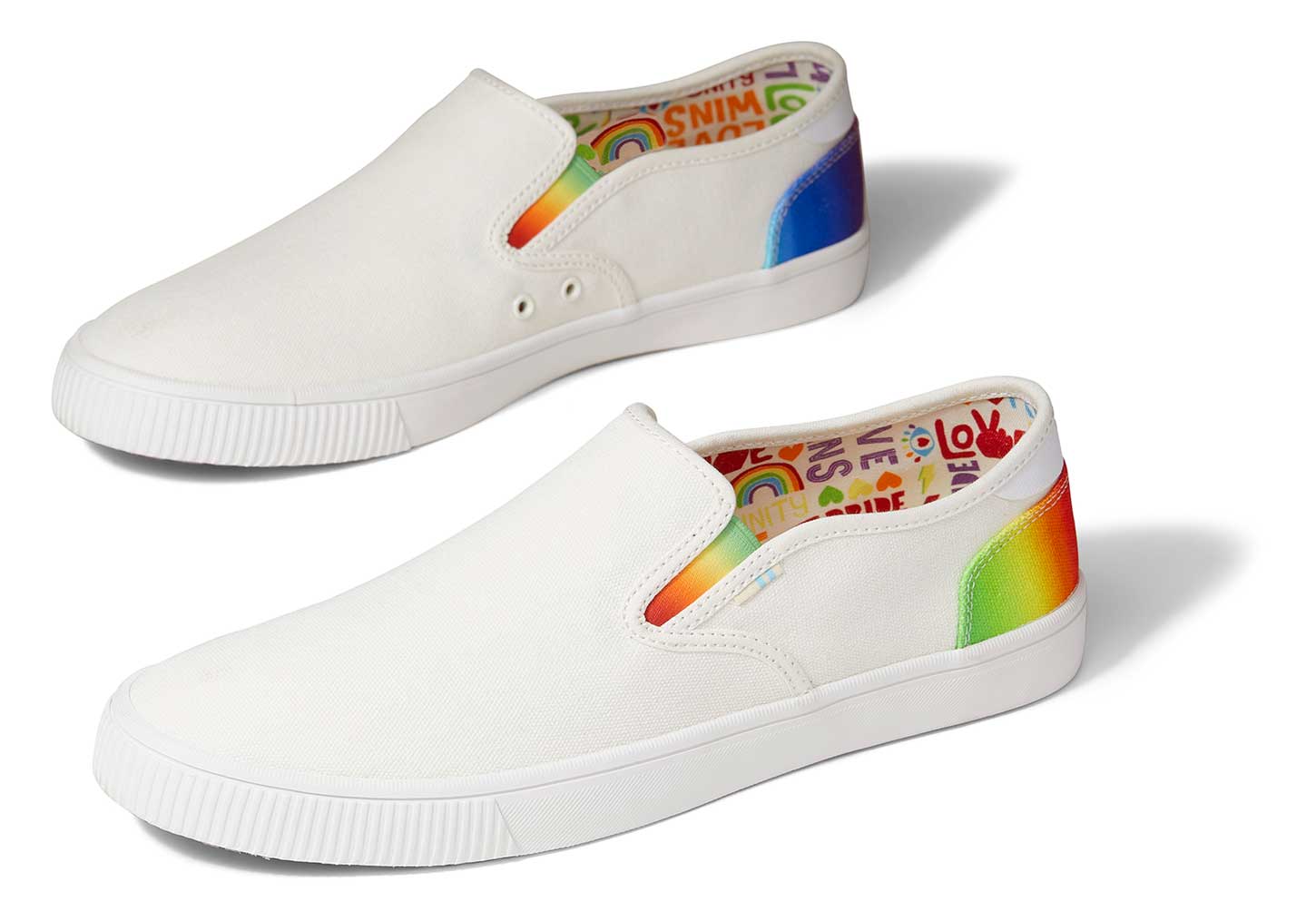 white canvas mens baja slip ons unity collection | TOMS