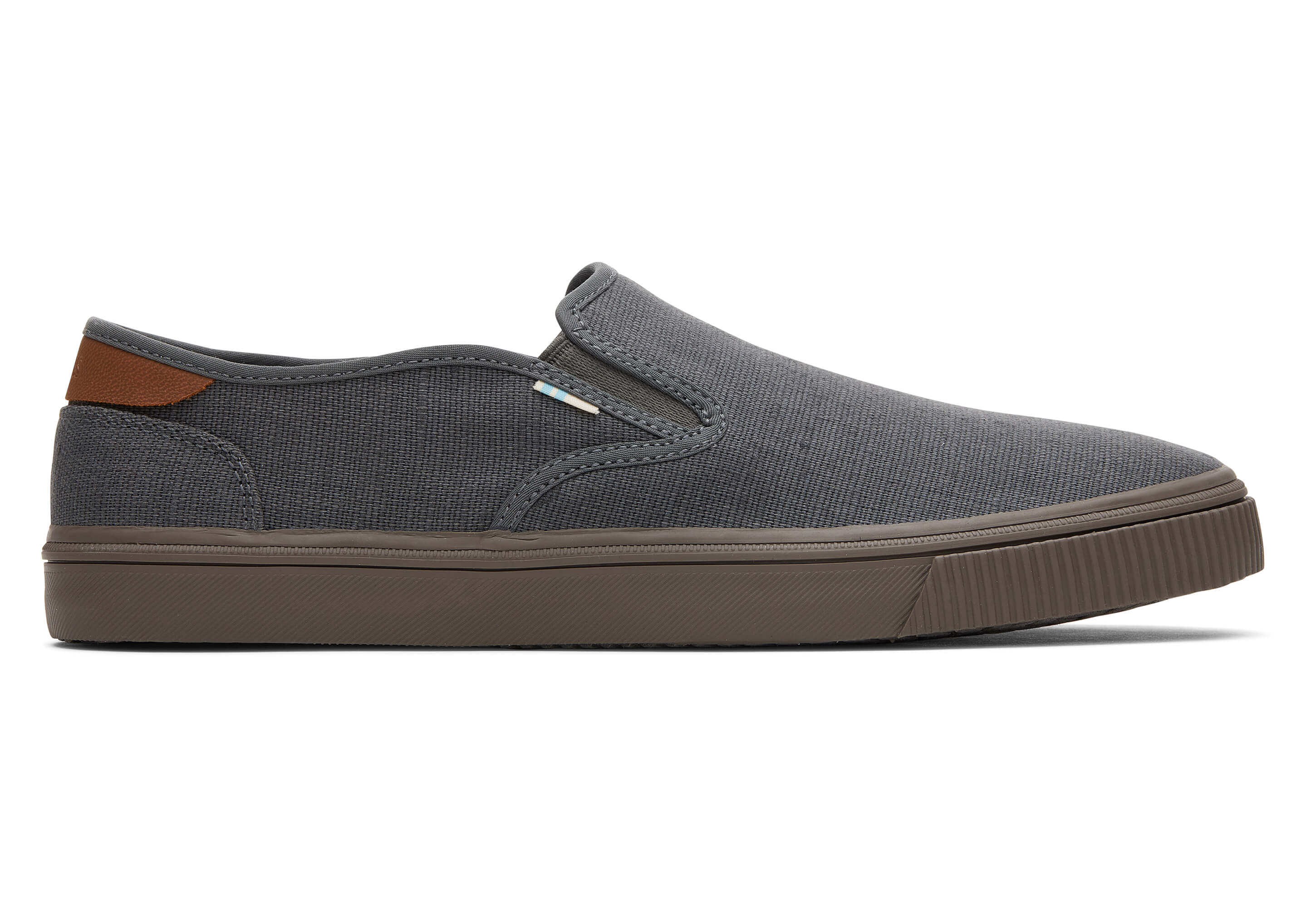 Image of TOMS Men's Grey Slip On Shoe Heritage Canvas Baja | Sneakers | Smoky Graphite - maat EU 43.5