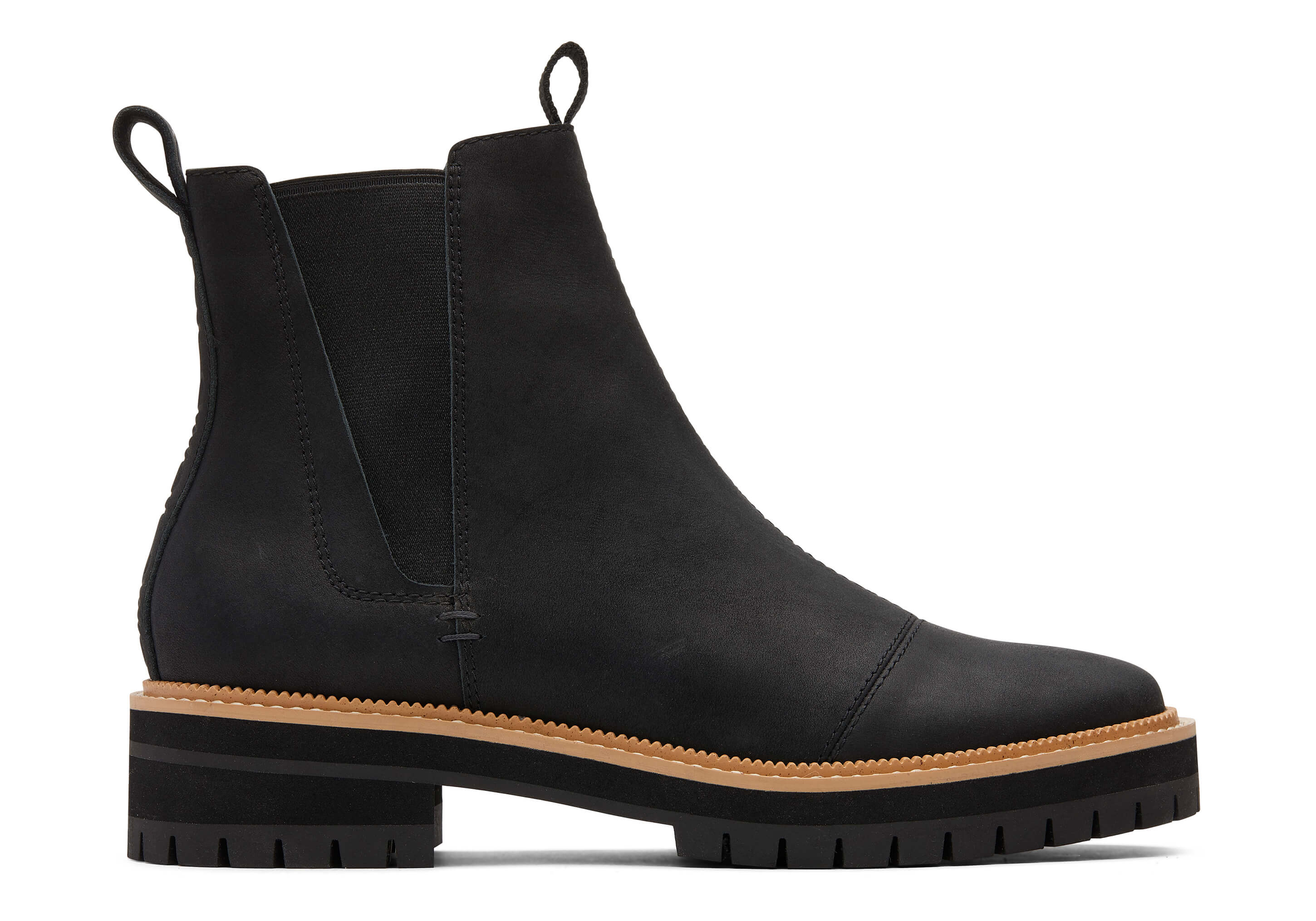 Dakota Boot Black Water Resistant Leather Ortholite | TOMS