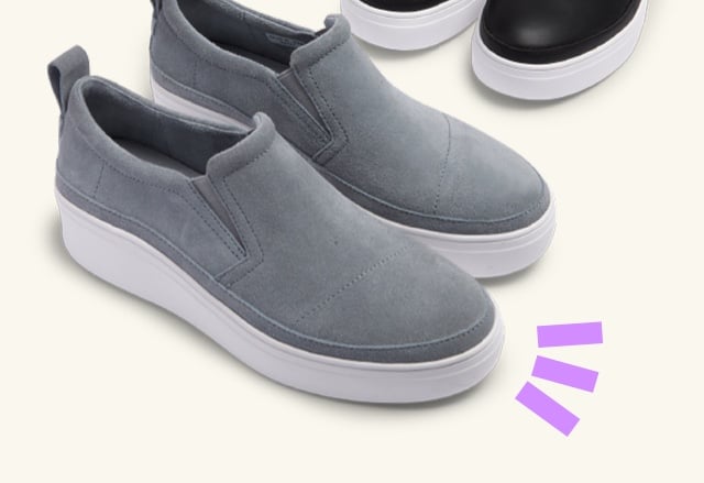 Stone Grey Slip On Sneakers